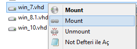 VHD For Context Menu mount feature VHD For Context Menu mount feature