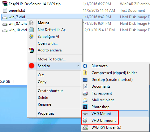 VHD For Context Menu right click menu VHD For Context Menu right click menu